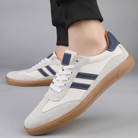 Herren Lässig Schnürung Streifen Sneakers – Weiß