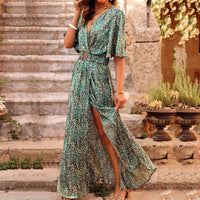 Jillian | Elegantes Maxi-Wickelkleid – Grün