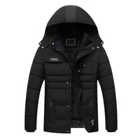 Amadeo | Herrenmantel mit Kapuze und Fleece-Innenfutter für den Winter – Noir