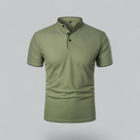 William | Ohne Kragen Taillierter Schnitt Poloshirt – Grün