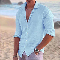 Barnaby | Lässige Passform Regular-Fit Langarmhemd – Hellblau