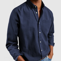 Edmund | Regular-Fit Langarm Langarmhemd – Marine