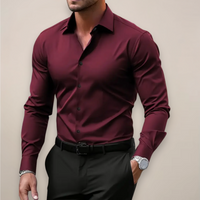 Michael | Herren Formelles Slim Fit Hemd – Rot