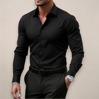 Michael | Herren Formelles Slim Fit Hemd – Schwarz