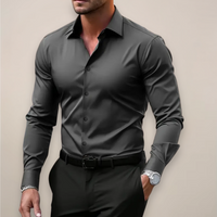 Daniel | Herren Stilvolles Slim Hemd – Dunkelgrau