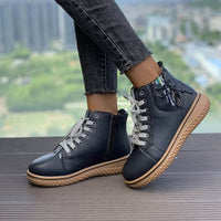 Merle™ - Warm gefütterte Lederschuhe – Schwarz
