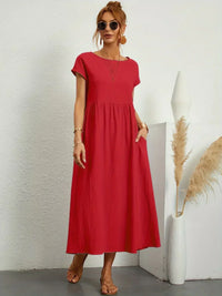 Keiraen - Elegantes Soft-Touch-Kleid – Rot