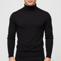 Moritz | Herren Merinowoll Rollkragenpullover – Schwarz