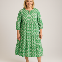 Stilvolles Damen Maxikleid Übergröße - Langes grünes Sommerkleid für sonnige Tage – Grün