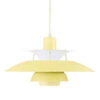 Moderne LED-Hängelampe in Farbenfrohem Metalldesign für Esstisch und Wohnbereiche – Energiesparend, E27 Fassung – Gelb
