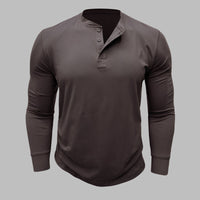 Kurzarm Henley T-shirt für Herren – Modernes Kurzarmshirt Für Sommer – Hellbraun