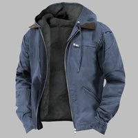 Max Sommerjacke | Premium Plus Size Leichte Übergangsjacke Mit Kapuze – Blau