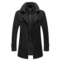 Stylischer Herrenmantel mit langen Ärmeln, ideal für den Winter und die Übergangszeit – Schwarz