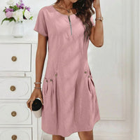 Monica™| Bequemes Sommerkleid – Rosa