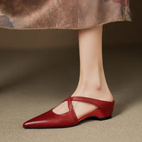 Mules Damen Mit Absatz & Arch Support – Elegante Spitzform Für Stilbewusste Frauen – Rot