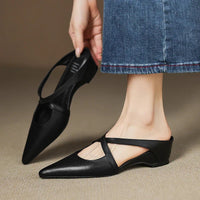 Mules Damen Mit Absatz & Arch Support – Elegante Spitzform Für Stilbewusste Frauen – Schwarz