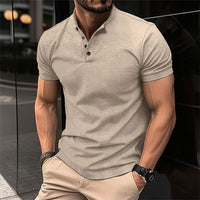 Herren Slim-Fit Poloshirt aus Baumwolle mit Knopfleiste – Beige