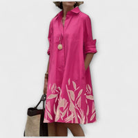 Elegantes Damen Hemdkleid Business Casual – Rosa
