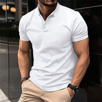 Herren Slim-Fit Poloshirt aus Baumwolle mit Knopfleiste – Weiß