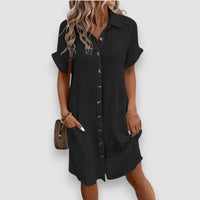 Mila | Luftig, bequem und elegant Sommerkleid – Schwarz