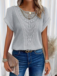 Nadine | Lässige Eleganz Spitzen T Shirt – Farbe7