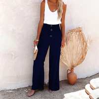 Stella - Hohe lockere Hose – Dunkelblau