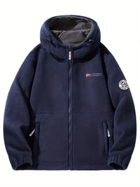 Liadyx | Outdoor-Fleece gefütterte Kapuzenjacke für Männer – Polyester – Marine