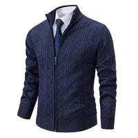 Elegante Herren Strickjacke | Winter – Marineblau- 2