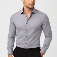 Benjamin | Herren Slim Fit Stretchhemd – Grau