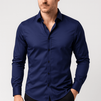 Benjamin | Herren Slim Fit Stretchhemd – Marine