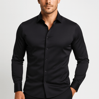 Matthias | Herren Stretch Businesshemd – Schwarz