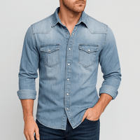 Peter | Herren Klassisches Jeanshemd – Blau