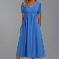 Elsbeth | Figurbetontes Midi-Kleid für Elegante Anlässe – Blau