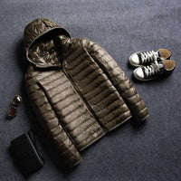 Lambert Pufferjacke mit Kapuze – Oliv