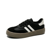 Serina Retro Gestreifte Sneakers – Schwarz