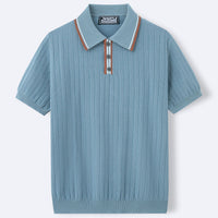 David Strick Poloshirt mit Kontrastkragen – Blau