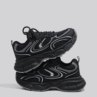 Damen Sportliche Lauf-Sneaker mit rutschfester Sohle und atmungsaktivem Obermaterial – Schwarz