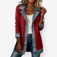 Soretta - Strukturierte offene Jacke – Rot