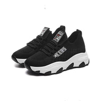 Damen Sportliche Sneakers mit flexibler Laufsohle und atmungsaktivem Obermaterial – Schwarz