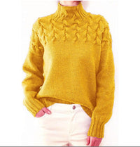 DAME PULLOVER MIT HOHEM KRAGEN | ELEGANTER KOMFORT STIL – Gold