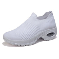 Damen Atmungsaktive Slip-On Sneakers mit unterstützender Dämpfung – Weiß