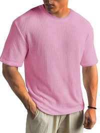 Kasper Strukturiertes Kurzarmshirt – Rosa