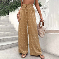 Mykonos Sommerhose | luftige sommerhosen damen mit weitem Bein – Khaki