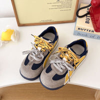 Damen Sneakers im einzigartigen Retro-Design mit hochwertigem Wildleder und atmungsaktiver Mesh-Oberfläche – Blaugelb