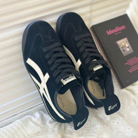 Damen Sportliche Sneaker aus hochwertigem Veloursleder mit sicherem Halt und bequemer Dämpfung – Schwarz