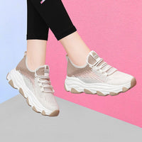 Damen Sportliche Flex-Sneakers mit atmungsaktivem Obermaterial und dämpfender Sohle – Beige