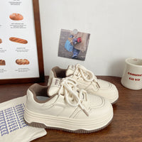 Damen Modische Sneakers mit innovativer dicker Sohle und atmungsaktivem Obermaterial – Cremeweiß