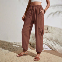 Amina leichte Cargohose | Farbige luftige Sommerhosen Damen - Perfekt für den Sommer – Braun