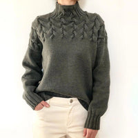DAME PULLOVER MIT HOHEM KRAGEN | ELEGANTER KOMFORT STIL – Grau