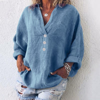 Genesis | V-Ausschnitt Oversized Top – Blau